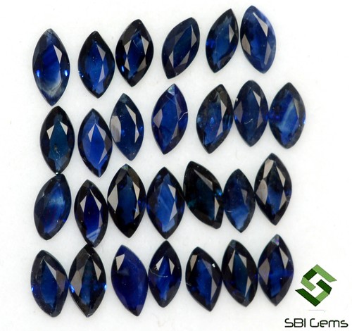 3.78 CTS Natural Blue Sapphire Marquise Cut 5x2.50 mm Lot 20 Pcs Loose Gemstones - Picture 3 of 5
