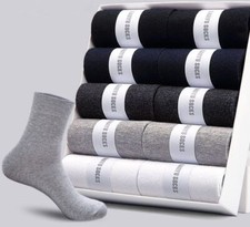 10 Pairs Cotton Socks Business Office Style Breathable EU Size 39-45 For Men NEW