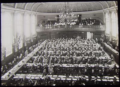 Glas magische Laterne Dia FÜNFTE KONGRESSSITZUNG UM 1910 KANADA FOTO POLITIKER