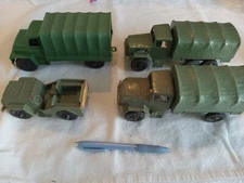 Military Vehicle Transport Troop Truck Jeep Vintage LOT Timmee Plastics 1/32