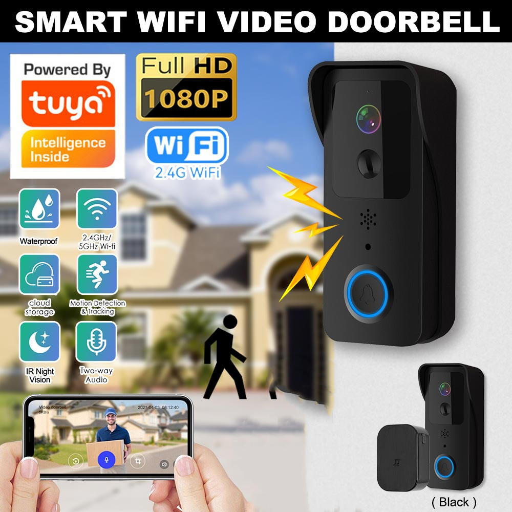 5G WiFi Smart Doorbell Wireless Video Security Camera Door Bell Ring Intercom US-image