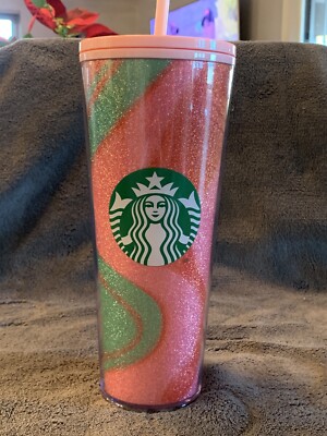 Starbucks 2020 Christmas Holiday GLITTER PINK SWIRL Cold Cup Venti 24oz NEW  | eBay