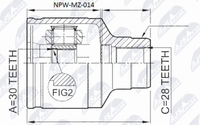 NPW-MZ-014 NTY Gelenksatz, Antriebswelle FüR Mazda