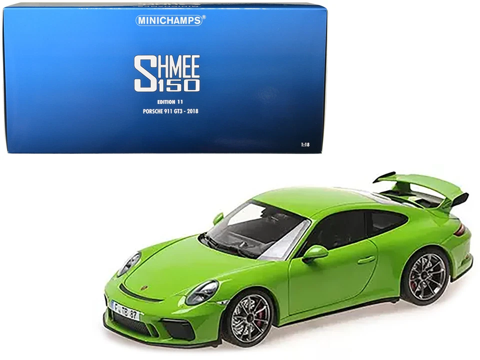 Porsche 911 GT3 2018 verde amarelo Shmee150 edição limitada para 438 peças 1/18 - Imagem 4 de 4