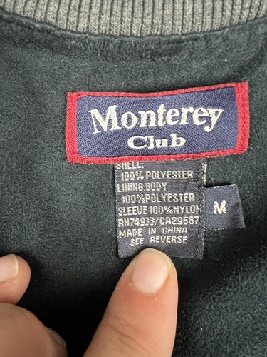 Monterey Club Golf Pullover Giacca Uomo Medium Chapel Hill Ricamato Nero - Foto 3 di 13