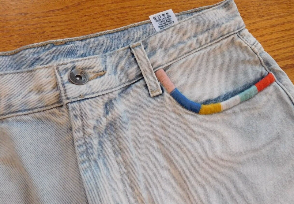 Pantalones cortos de mezclilla para mujer Splendid x Margherita talla 26 azul 100 % algodón tiro alto Foto 2 de 4