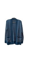 Pink Clover Womens striped blue and white open Cardigan Size M NWT