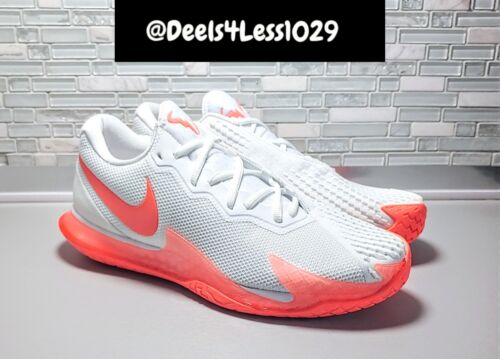 Nike Court Zoom Vapor Cage 4 Rafa Tennis Mens Size 10 White Mango DD1579-106 - Picture 2 of 5