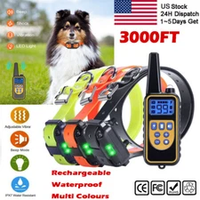 NEW 3000FT Remote Dog Shock Training Collar Rechargeable Waterproof Pet Trainer*