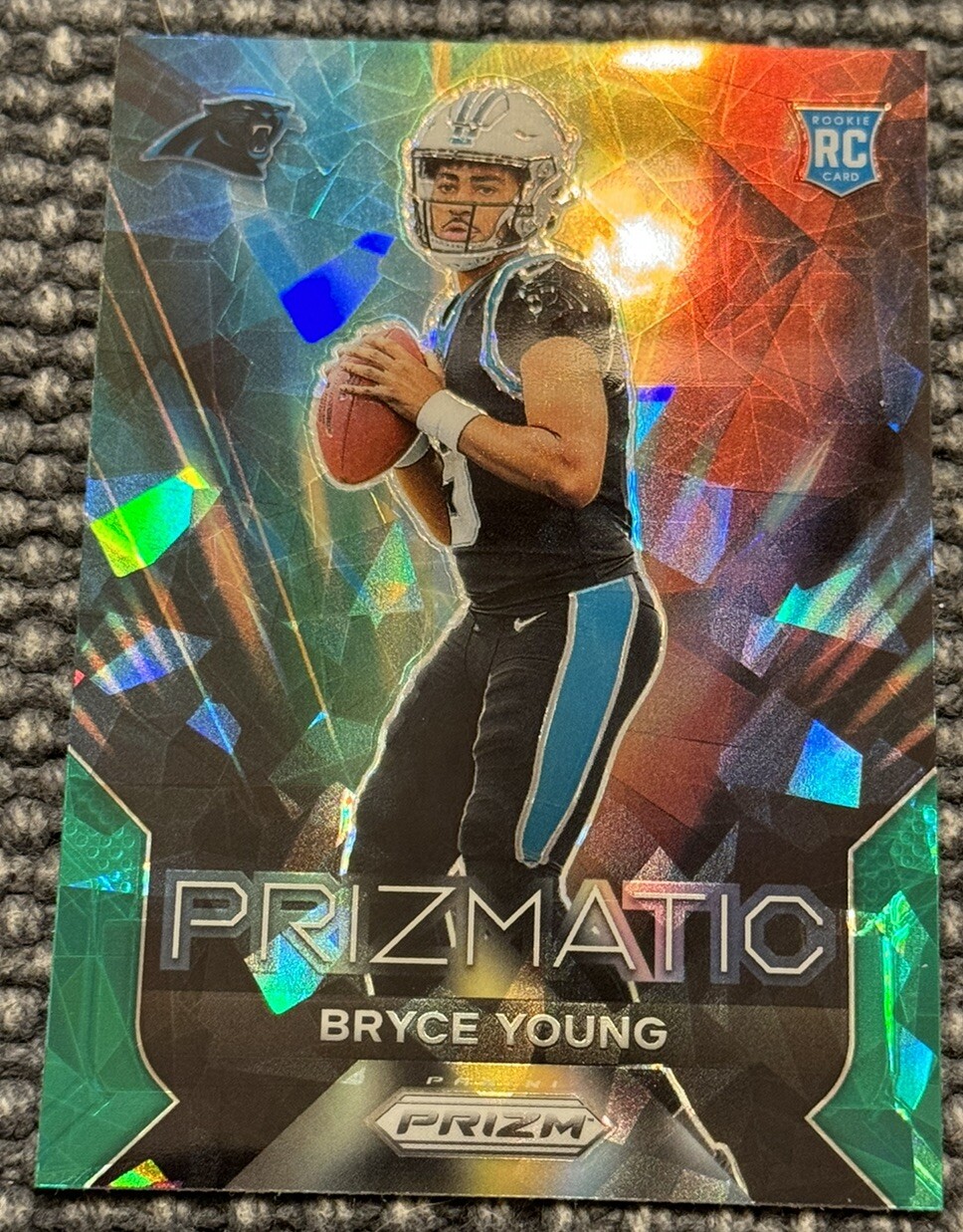 Bryce Young 2023 Panini Prizm #4 Prizmatic Prizms Green Cracked Ice SSP Free