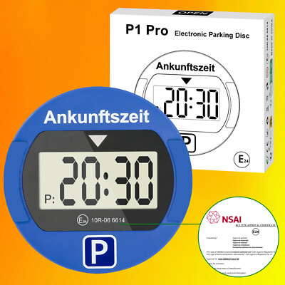 Elektronische Parkscheibe mit Zulassung Digitale LCD Parkuhr selbstklebend Auto