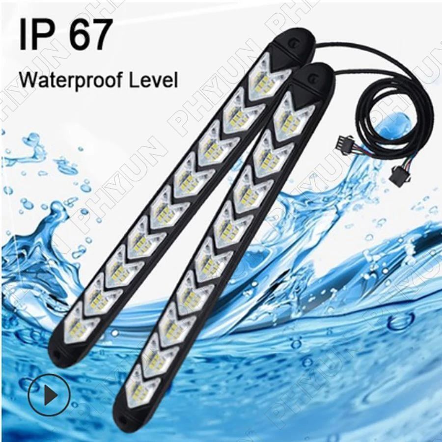 2 шт. 9 светодиодных белых и желтых автомобильных противотуманных фар дневного света указатели поворота - Изображение 3 из 4