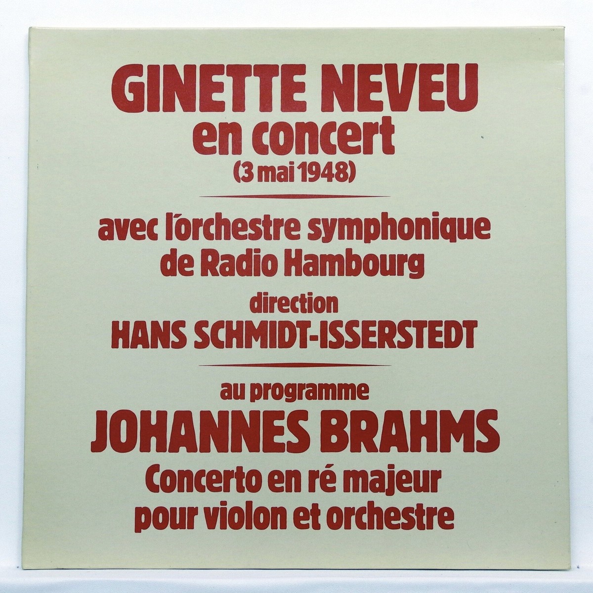 GINETTE NEVEU in concert 1948 - STIL 0305S48 LP NM | eBay