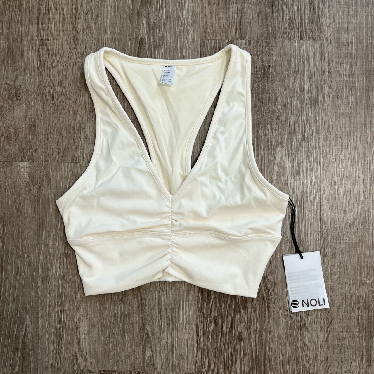 NOLI Yoga Ruched Front Bra Top in Vanilla Size XS