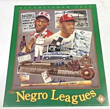 NEGRO LEAGUE Litho SIGNED by 9 PLAYERS & Artist Christopher Paluso   #/1000
