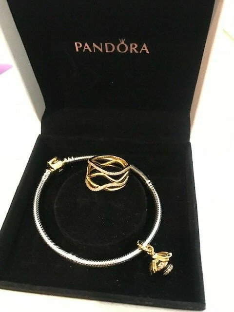 bracciale Pandora moments charm ape regina e anello cuori