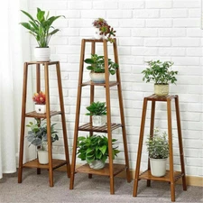 Large Medium Small Bamboo Tall Plant Stand Pot Holder Small Space Table Display
