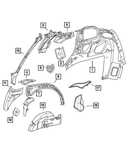Cubierta del tubo de llenado de combustible para Chrysler PT Cruiser 2001-2010 (N/P 5067141AA)