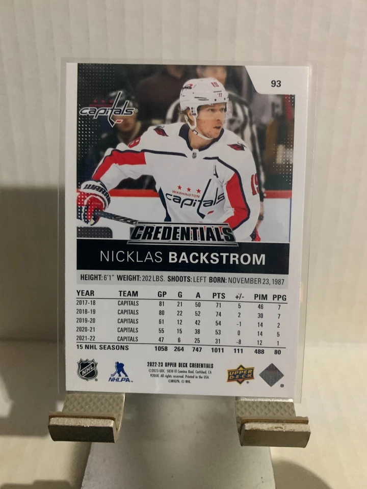 2022-23 Upper Deck Credentials Nicklas Backstrom #93 Washington Capitals - Image 2 of 2