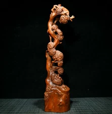 Chinese Natural Boxwood Handmade Exquisite Pen Rack Antiques  35729