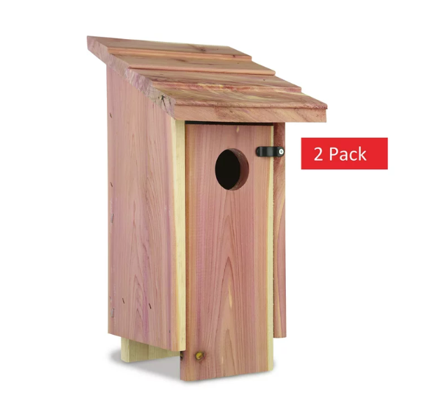 2 PACK Classic Natural Red Cedar Bluebird Wild Bird House, Bird Safe House NEW eBay