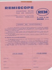 Document REMISCOPE des  Biscuits REM REIMS  Conseils aux collectionneurs