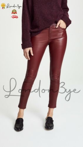 Women Genuine Lambskin Trousers Real Leather Skinny Pants Designer Leggings - Afbeelding 1 van 8