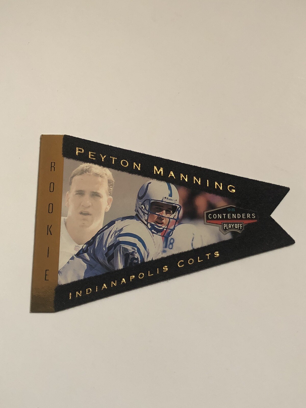 1998 Playoff Contenders Peyton Manning Pennants Gold Triple Foil RC 9/98 RARE