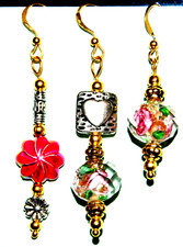 USA MADE GOLD PLATE EARRINGS CRYSTAL ROSE FLORAL SILVER HEART A13 U CHOOSE