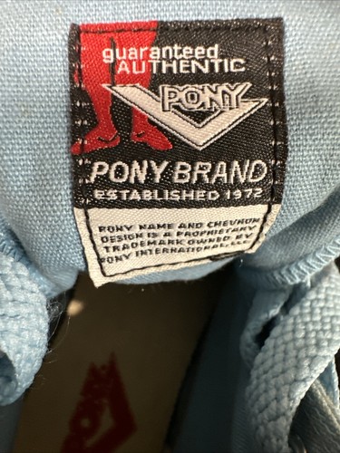 Vintage Pony Shooter Rose Hi Womens Shoe Size 8 Blue Red Canvas High Top - Picture 5 of 6