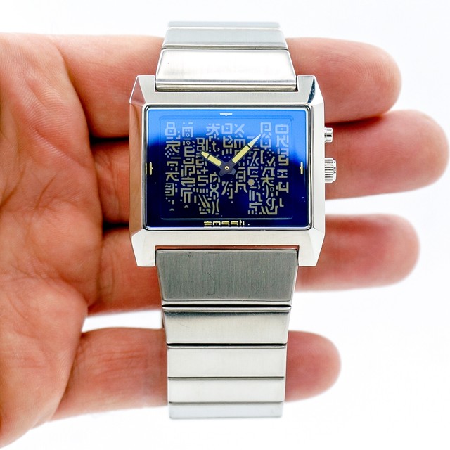 Fossil Watch Mens Big Tic JR8096 Blue Dial Stainless Steel Bracelet