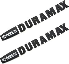 2pcs Duramax Badges Emblems Replacement for Silverado 2500 3500hd White/Blac
