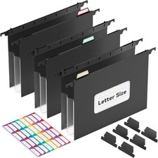 Extra Capacity Plastic Hanging File Folders, 3 Pack Reinforced Expanding Hang
