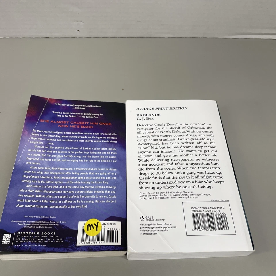 C.J. Box Lot of 2 Badlands (Large Print) and Paradise Valley Trade Paperbacks - Image 2 of 4