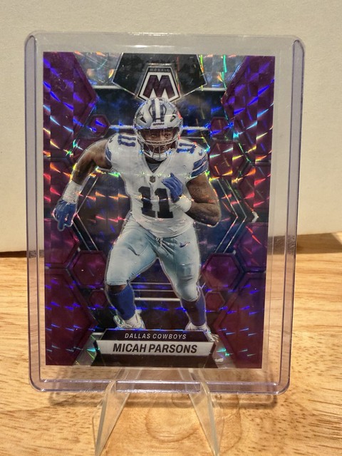 2023 Panini Mosaic Purple Mosaic Prizm 32/49 Micah Parsons #58