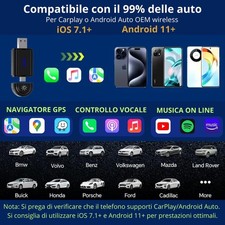 Adattatore CarPlay Android Auto 2 in 1 Sistema Multimediale Auto Wireless - Miniatura 5
