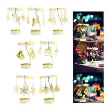 Rotating Candle Holder Tealight Candlestick Metal for Home Layout Decor