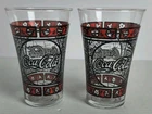 Vintage 70'S Tiffany Style Flared Coca-Cola Glasses, Set Of 2 Stained Glass