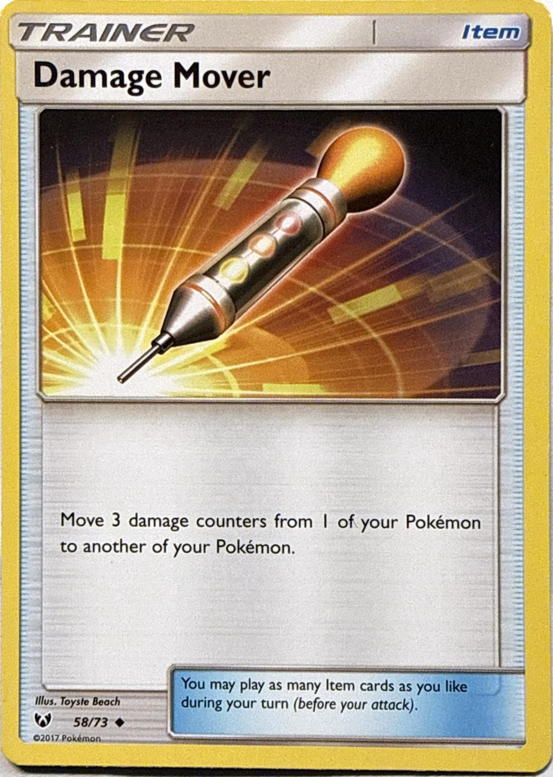 Damage Mover 58/73 Uncommon Shining Legends Pokemon NM/M