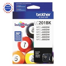 Brother Genuine Standard Yield Black Ink Cartridge LC201BK Up To 260 Pages