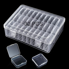 Small Bead Organizer Storage Box, 30PCS Mini Clear Plastic Containers Transparen