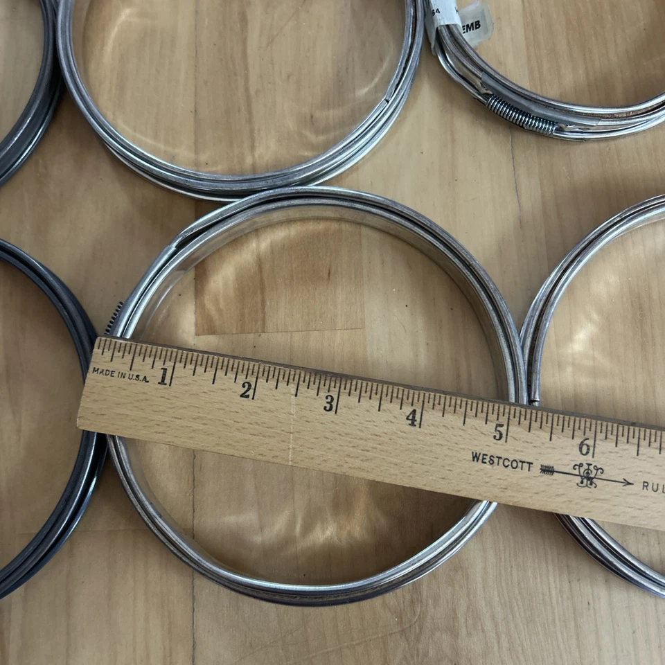 6 Vintage 5" + 4” metal embroidery spring rings ~ hoops,  Made in USA cork clean - Image 4 of 4