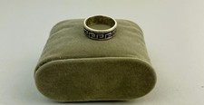 Vintage Mexican Sterling Silver Greek Key Band Ring Size 7