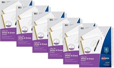 Avery 8-Tab Binder Dividers, Write  Erase White Big Tabs 6 Sets