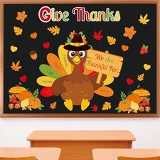 Thanksgiving Fall Bulletin Board Decorations   Turkey and Pumpkin  Give