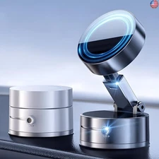 Vacuum Suction Magnetic Phone Holder, 2025 Upgraded Foldable and Retractable