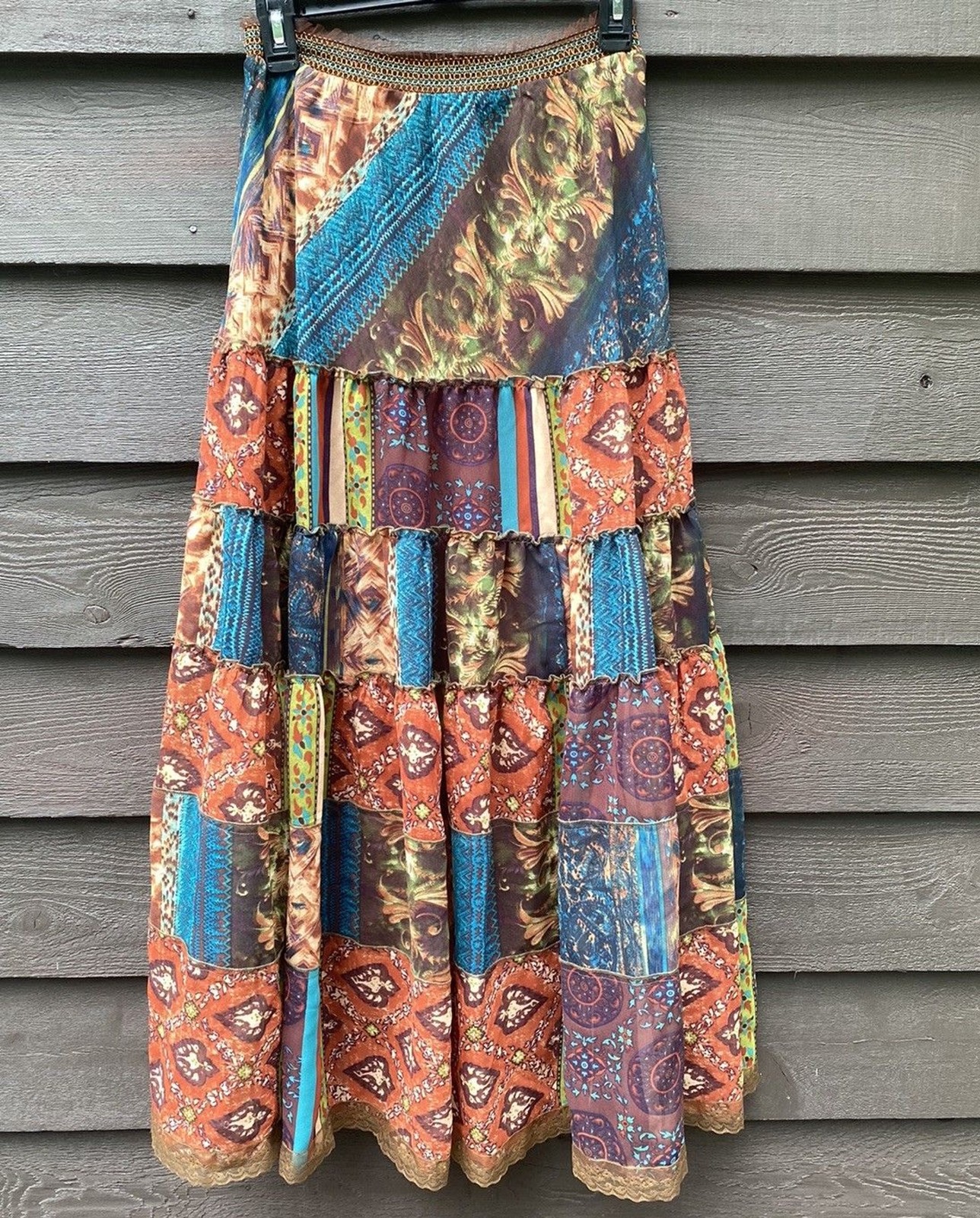 The Pyramid Collection Boho Patchwork Tiered Maxi… - image 2