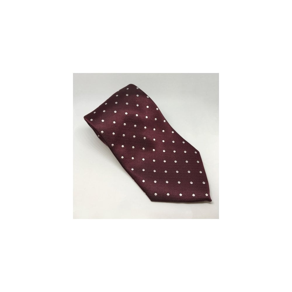 Equetech Adults Polka Dot Show Tie - Maroon/White
