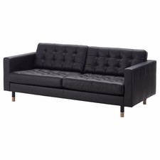 IKEA Landskrona 3er Sofa, Grann/Bomstad, Schwarz/Metall