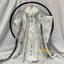 1/6 1/4 1/3 IP Uncle ID BJD Clothes Silver Pressed Winter Archaic Costume White